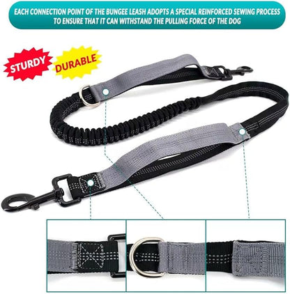 Hands Free Leash with Walking Fanny Pack for Large Medium Small Dogs, Heavy Duty Durable Reflective Waist Bungee for Training, Night Walking Running Jogging Hiking