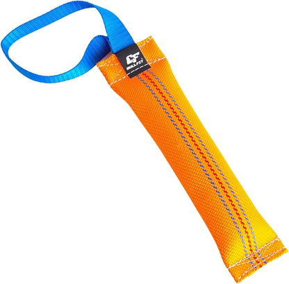 K9 Dog Bite Tug Toy with 2 Strong Handle - Made of Durable & Tear-Resistant Fire Hose - Perfect for Tug of War, Fetch & Puppy Training - Ideal Pull Toy for Medium to Large Dogs, 10 Inches
