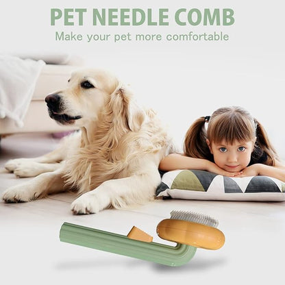 Pumpkin Cat Brush, Gentle Self Cleaning Pet Brush with Release Button for Cats and Dogs, Easy to Remove Loose Hair Daily Grooming Tool During Shedding Season