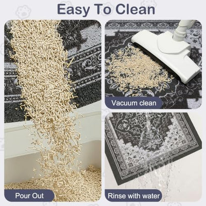 Glittme Cat Litter Mat, 33"x22" Non-Slip Washable Trapping Mat for Cats - Image 3
