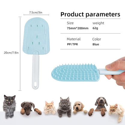 Pet Ice Cream Massage Comb, Cat Double-Sided Grooming Brush, Cat Tongue Brush for Cats Grooming Easily Removes Fur Reducing Hairballs (Blue)