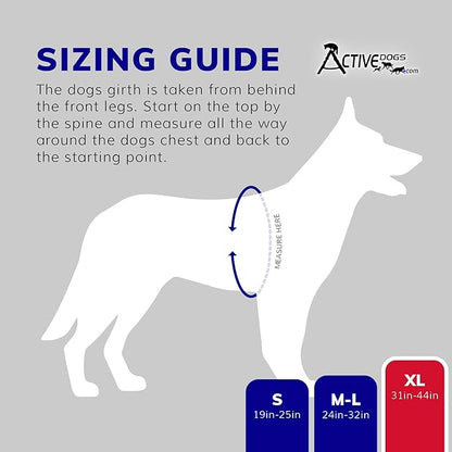ActiveDogs No Pull Harness - Adjustable Service Dog Vest for XL Dogs, Red, 31"-44" with Patch, Control Handle, ID Window, D-Rings & Reflective Padding
