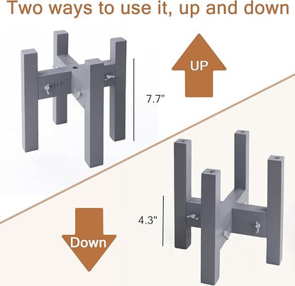 Elevated Dog Bowl Stand,Adjustable Dogs Food Stand for 7”-10” Bowls,Single DogBowl Holder 10” Tall for Medium Dogs Grey