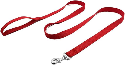 Strong Nylon Dog Leash, 4FT/ 5 FT/ 6FT Dog Leashes for Medium Large Dogs(5FT, Red)