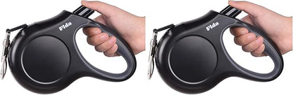 Fida Retractable Dog Leash Large Breed, Heavy Duty 16 ft Dog Walking Leash, up to 110 lbs, 360° Tangle Free, Black (Pack of 2)