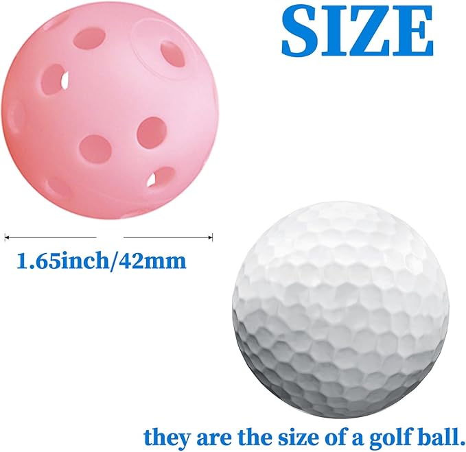 12Pcs Cat Ball Toy, Low Noise No Bells Holey Plastic Cat Balls, Funny Interactive Cats Toys for Indoor Cats, Firm Toy Balls for Kitten Puppy Ferret Bird (1.65", Pink)