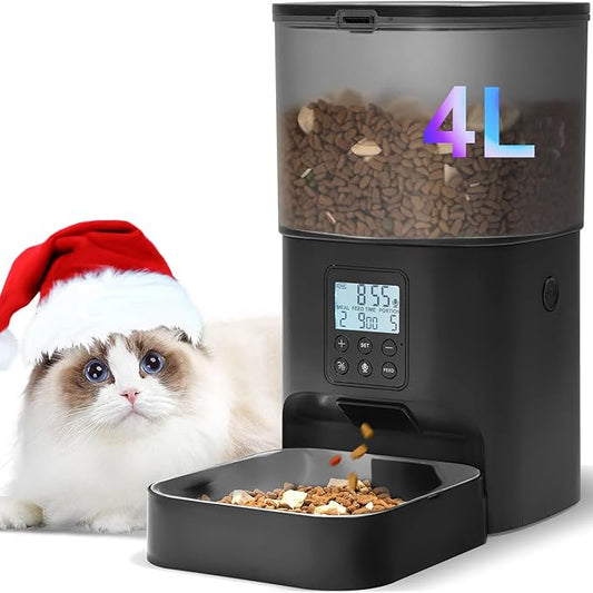 ANDOLL HOME Automatic Cat Feeder, Cat Food Dispenser with 10s Voice Recorder, Pet Feeder up to 8 Meals per Day, Timed Feeder with Dry Food Sealed Ring