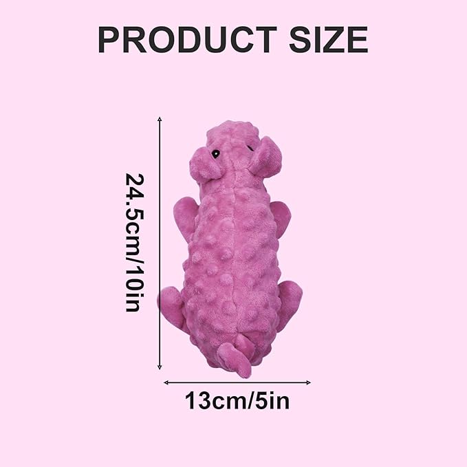 Andiker Dog Squeaky Toys, 10 in/24.5 cm Plush Dogs Toy Soft Dog Chew Toys in Pig Shape for Chewing Biting, Stuffed Puppy Toys with a 9.5 cm Squeaker and Crinkle Paper for All Breed Sizes Dogs (Pink)