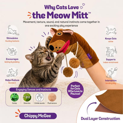 Meow Mitt Wearable Cat Wrestling Glove Puppet - Squirrel - Image 5