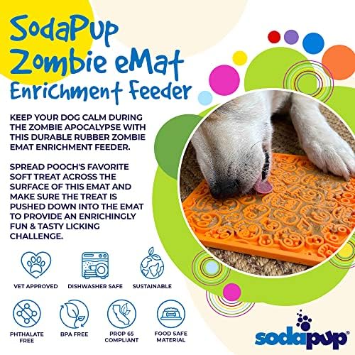 SodaPup Zombie eMat – Durable Lick Mat Feeder Made in USA from Non-Toxic, Pet-Safe, Food Safe Rubber for Mental Stimulation, Avoiding Overfeeding, Fresh Breath, Digestive Health, Calming, & More - Image 3