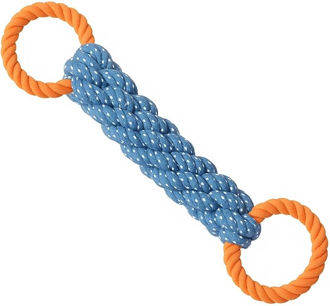 Durable Rope Tug Toy for Dogs – Heavy-Duty Chew Toy with Double Rope Handles – Interactive Dog Toy for Aggressive Chewers & Tug-of-War Play