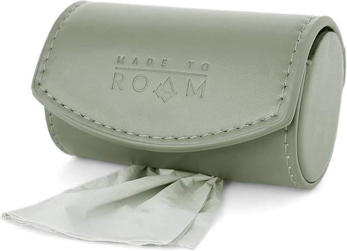 MADE TO ROAM On Dooty Pack - Premium Dog Poop Bag Holder for Leash, Vegan Leather Waste Bag Dispenser for Poop Bag Rolls - Oregon Haze