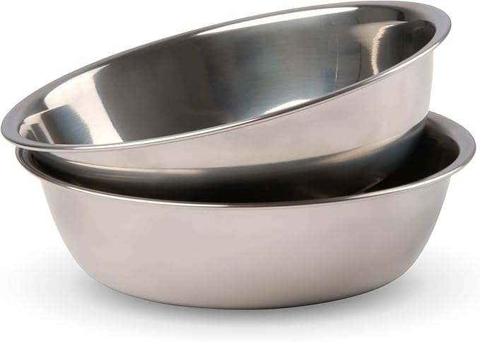 Bonza Two Piece Replacement Stainless Steel Dog Bowls for Pet Feeding Station. For Small Dogs and Cats,12oz