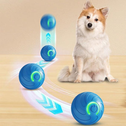 MiOYOOW Interactive Dog Toy, Automatic Dog Bounce Balls with Colorful Light USB Charging Pet Rolling Ball for Dogs Playing Training