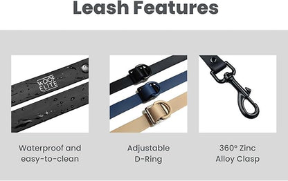 Hands-Free Waterproof Dog Leash, Adjustable Waist & Crossbody Dog Leash for Running, Walking & Hiking (Beige, 8 FT)