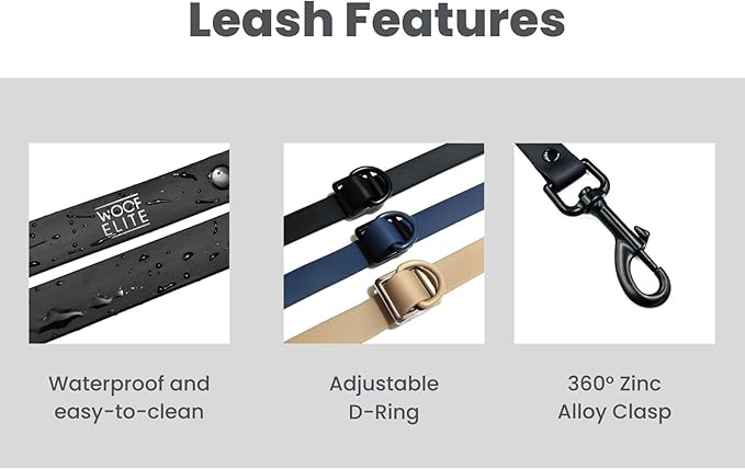 Hands-Free Waterproof Dog Leash, Adjustable Waist & Crossbody Dog Leash for Running, Walking & Hiking (Beige, 7 FT)