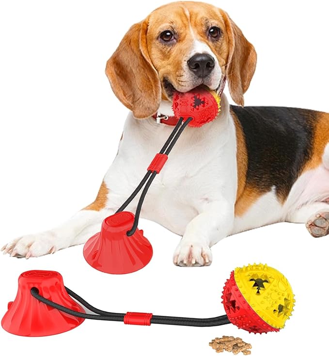 Coolplay Suction Cup Tug of War Toy for Aggressive Chewers, Interactive Treat Dispensing Rope Toy, Dog Enrichment Toys