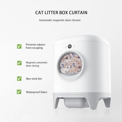 Curtain for Self Cleaning Cat Litter Box,Reduces Cat Litter Bounce, Stops Odors from The Litter Box Self Cleaning (Yellow)