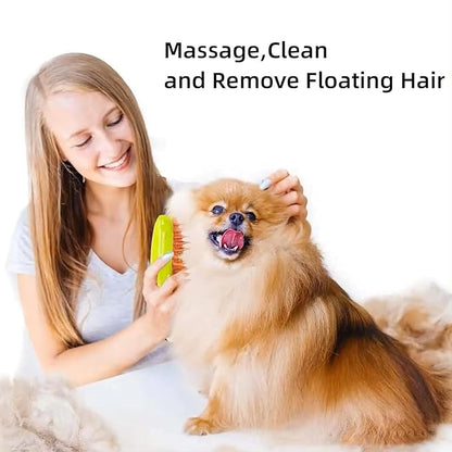 2024 Multifunctional Pet Grooming Brush - 3-in-1 Detangling and Massage Comb for Removing Loose Hair from Cats and Dogs (Banana) (Banana)
