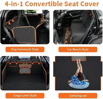 Dog Car Seat Cover for Toyota Tacoma Access Cab 2012-2023,Car Dog Mat for Back Seat Dog Hammock with Mesh Window Scratch Proof Nonslip Waterproof Durable Machine Washable,Grey