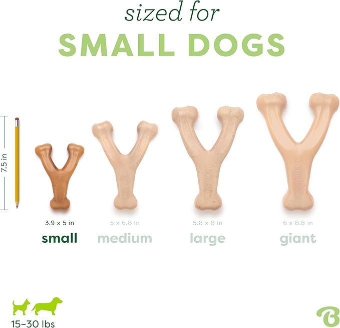 Benebone Wishbone Durable Dog Chew Toy for Aggressive Chewers, Real Chicken, Made in USA, Small, for Any breed