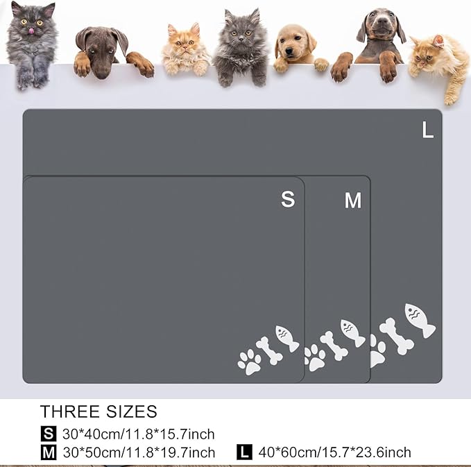 Absorbent Dog Food Mat, No Stains Quick Dry Dog Water Dispenser Mat, Pet Accessories Supplies,Easy Clean Dog Bowl Mat, Multiple Colors, Sizes & Purposes