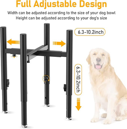 Adjustable Elevated Dog Bowl Stand，Fits 6-11inches Bowls,4 Height Adjustments. Holder for Raised Elevated Dog Food Water Bowl Feeder，for Large, Medium and Small Dogs