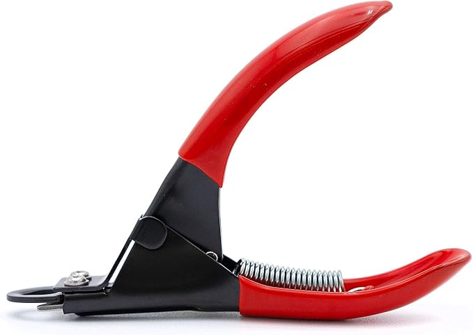 Jeffers Pet Nail Trimmer Small Hole Red – Guillotine Clippers for Dog, Cat, Puppy & Small Animal Grooming – Stainless Steel Blade, Non Slip Grip, Pet Grooming Tool for Home & Travel