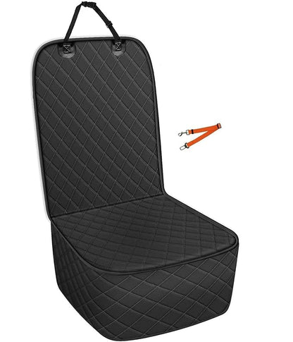 Front Pet Seat Cover Protector for Dogs Cats Car Nonslip Scratchproof Waterproof Washable Pets Front Seats Covers for Cars Trucks SUVs Vans (Black)