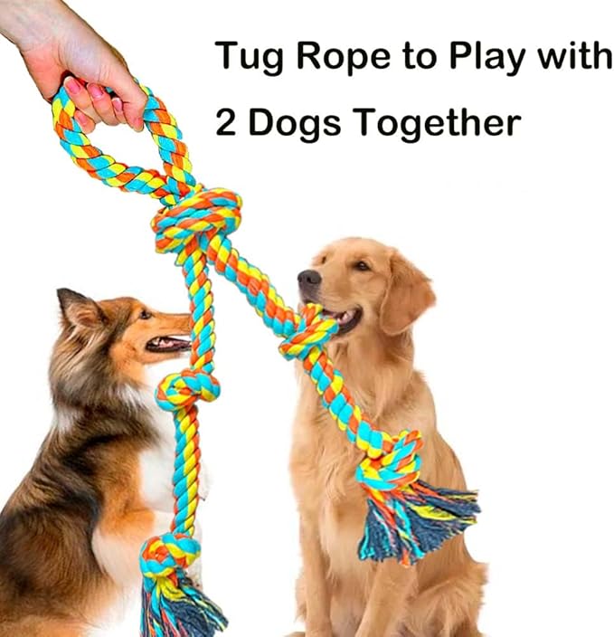 Extra Large Dog Tug of War Rope Toy for Aggressive Chewers Medium Large Breed Giant Chew Rope Puppy Teething Toys Indestructible Tug Rope Durable Knotted Rope Chewing Toys Heavy Duty XL Rope Toy