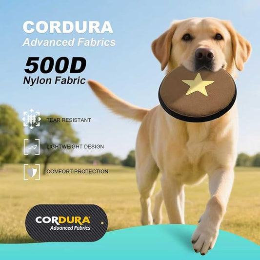 TSPRO Tactical Dog Flying Discs, Anti-Rip Nylon for Aggressive Chewers & Medium to Large Dogs, Water Floating Flyer, Lightweight for Indoor/Outdoor Play, Training, Parks & Yards (9.5", Green)