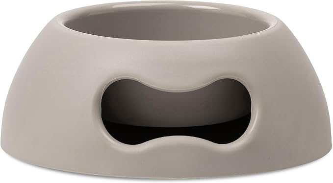 United Pets Pappy Dog Bowl for Dogs and Cats | BPA Free Premium Water and Food Pet Bowls Feeder for Small to Medium Pets | Eco Friendly & Pet Safe Food Grade Materials | Made in Italy | Taupe -12 Oz
