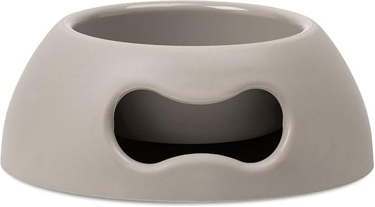 United Pets Pappy Dog Bowl for Dogs and Cats | BPA Free Premium Water and Food Pet Bowls Feeder for Small to Medium Pets | Eco Friendly & Pet Safe Food Grade Materials | Made in Italy | Taupe -12 Oz