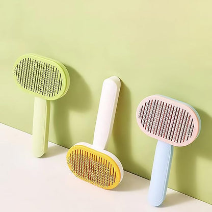 Cat Brush, Dog Brush, Self Cleaning Slide Brush, Pet Grooming, SheddingHair, Fluffy Dog Hair Puppy Kitten, Pet Accessories. (Green)