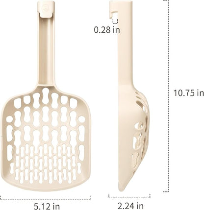 Lady N Cat Litter Scoop for Clumping Litter, Dual-Size 8-Shaped Holes for Fast Sifting, Works with Tofu, Clay, Corn & Wood, Durable ABS Plastic
