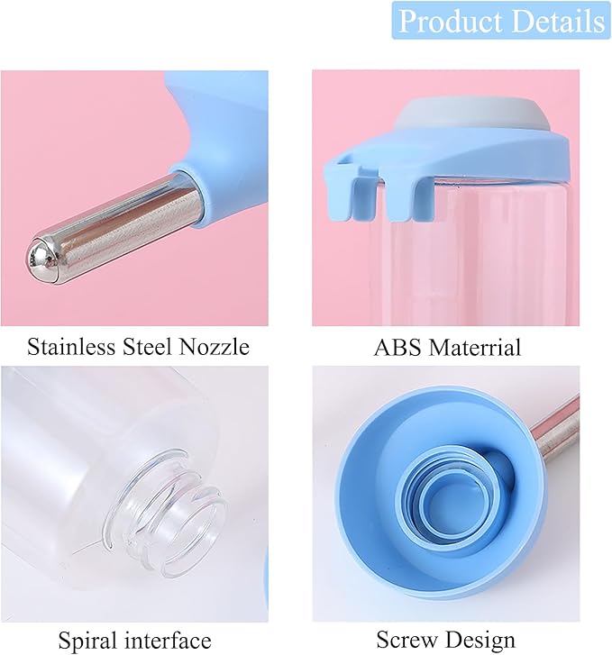Dog Crate Water Bottle Dispenser - No Drip Dog Kennel Water Dispenser & Cage Bottle - Easy-to-Use Water Bottle for Cat Crate - Perfect for Keeping Your Pet Hydrated (Blue)-350ML