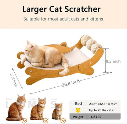 Cat Scratch Pad with Replacement Scratching Felt, Large Cat Scratcher Bed Hammock Lounge for Scratching Pad, Protects Furniture,Kittens Gifts