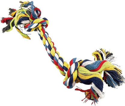 Diggers Multicolored Rag Bone Cotton Rope Dog Tug Toy Small