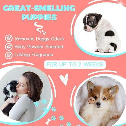 Alpha Dog Series Natural Puppy Shampoo and Conditioner Tear Free with Aloe Vera, pH-Balanced Shampoo for Puppies, Tearless Dog Shampoo and Conditioner, Puppy Wash Sensitive Skin 26.4 Oz (6 Pack)