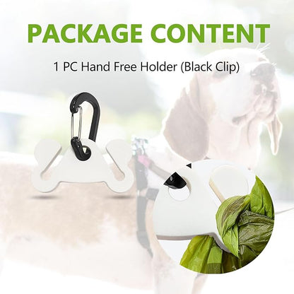 Dog Poop Bag Holder for Waste Bags Dispenser Leash Pet Waste Bag Carrier Hand Free Walking Holder,1PC White Holders