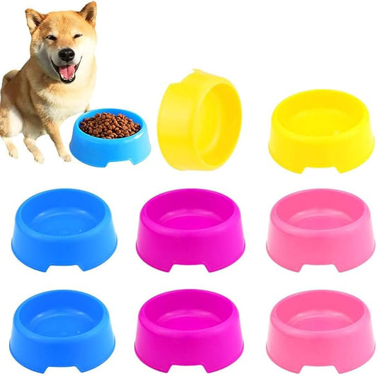 16 PCS Pet Plastic Bowls Dog and Cat Supply Plastic Food Feeding Water Dish Bowl Feeder