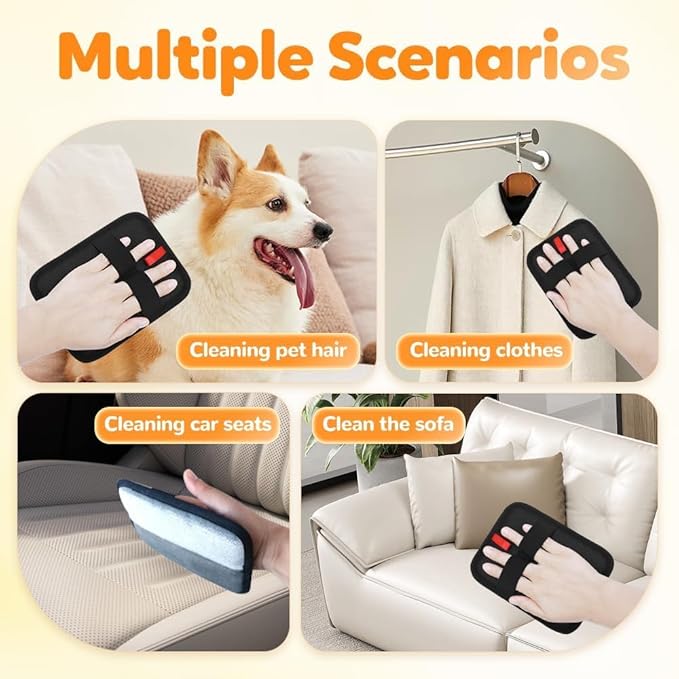 Pet Hair Removal Gloves Brush,Magic Brush,Upgraded Thickened Electrostatic ,New Reusable Cat Dog Hair Remover Grooming Gloves,Double Sided Washable Static Animal Fur Removal Tool for Couch,Clothes,Car