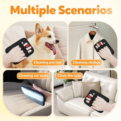 2PCS Pet Hair Removal Gloves Brush, Magic Brush,Upgraded Thickened Electrostatic Reusable Cat Dog Hair Remover Grooming Gloves,Double Sided Washable Static Animal Fur Removal Tool for Couch,Clothes
