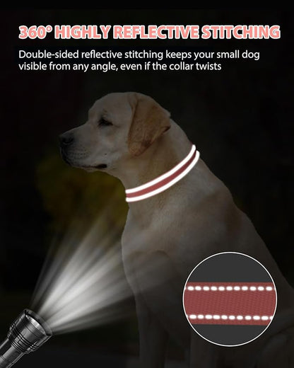 Joytale Extra Large Dog Collar, Wide Double-Sided Reflective Nylon Collar for Night Safety, Adjustable Quick-Release for Gentle Giants, Pink, XL (1 1/4" Width)