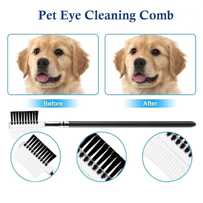 6 Pack Pets Grooming Comb Set, Flea Comb Set for Cats & Dogs, Professional Grooming Accessories for Pet, Flea Brush & Double Sided Tear Stain Remover