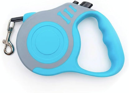 Retractable Dog Leash Lightweight 10/16FT Leash with Non-Slip Handle, for Small Medium Dogs (Gray Blue, 16FT)