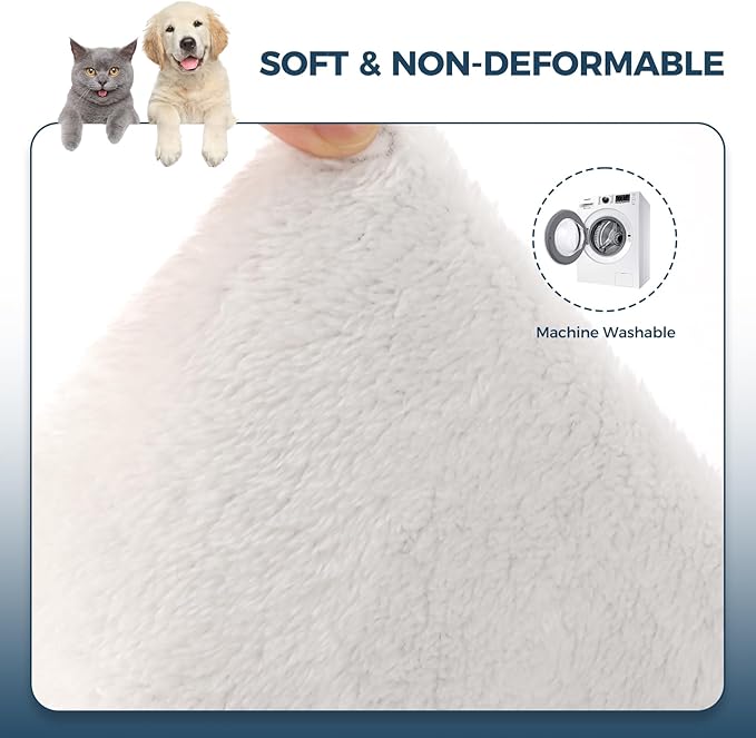Cat Hammock for Cage with Ball,Hanging Pet Hammock Bed Adjustable,Double Layer Soft Sleeping Hammock for Cats,Ferret,Puppy,Rabbits,Small Animals,1Pack (White)