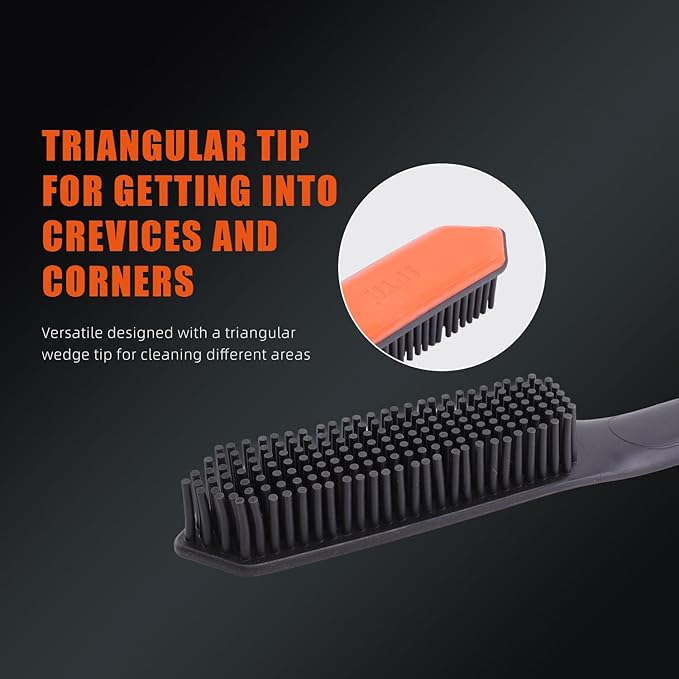 SPTA Pet Hair Brush, 2Pcs Pet Hair Removal Brush,Triangular Wedge Tip,Rubber Bristles to Trap and Remove Hair,Metal-Free Design,Ergonomic Design Great for Cars,Trucks,SUVs,RVs, Home,Furniture&More