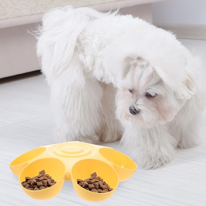 Decorative Pet Food Bowl Flower Design Multi-Puppy Feeder for Cats and Dogs Dining and Treats