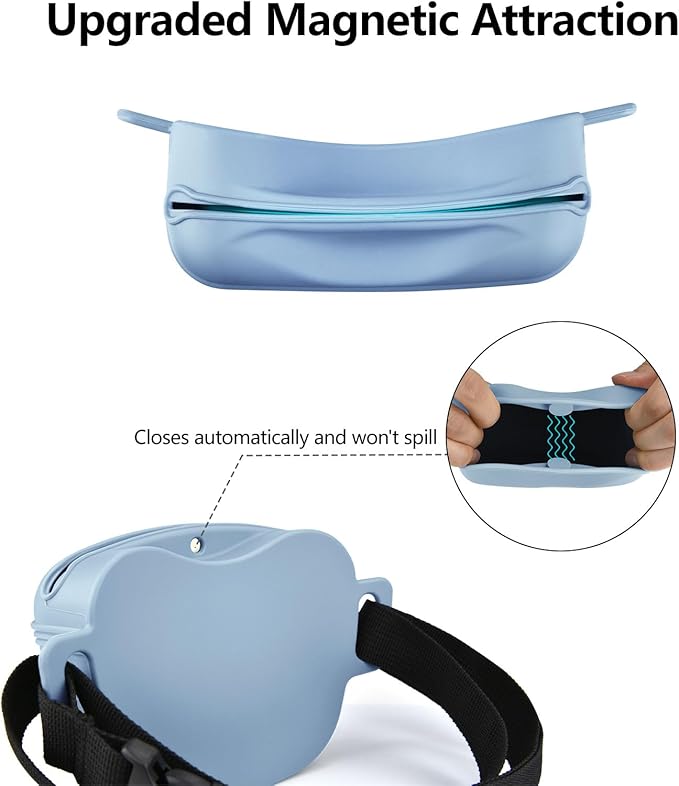 Pet Training Snack Pouch with Clicker 2.0 Upgraded Magnetic Closure, 1.66 Cup Silicone Belt Pouch for Dog Treats，Perfect for Training and Walking